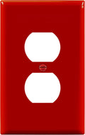 ENERLITES Duplex Receptacle Outlet Wall Plate, Electrical Outlet Cover, Mid-Size Size 1-Gang 4.88" x 3.11", Unbreakable Polycarbonate Thermoplastic, UL Listed, 8821M-R, Red