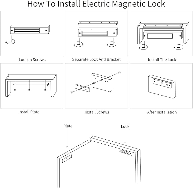 Electric Magnetic Lock with Z and L Bracket 500KG 1200LBS Holding Force Electromagnet Lock 12V Fail Safe NC Mode Single Door for Access Control System (1200Lbs with Z and L Bracket)