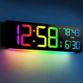 18.5" Large Digital Wall Clock with Remote Control, Big LED Display Digital Clocks with Night Light, Alarm, Countdown, DST, Temp, Date for Living Room, Bedroom, Office, Gift for Seniors(Black)