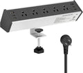 Tecmojo Desk Clamp Power Strip 5 Outlet with 2 USB A and 4 USB C Ports, 6 ft Cord, Desk Outlet Station Fit 1.6" Tabletop Edge,Over Loading Protection,ETL Listed,Black
