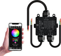 WeGoIOT Waterproof ESP32 WLED Controller with Mic, Project for Pool Boat Landscape Outdoor Lights IP65 Dynamic RGB IC DIY Lighting WiFi APP Control for WS2812B DC5-24V RGBW LED Controller (2 Channel)