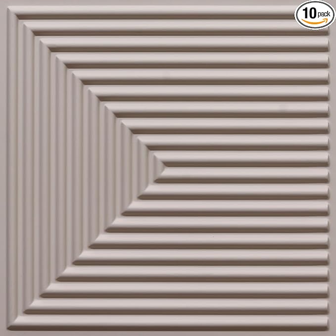 From Plain To Beautiful In Hours 9004 Depth Tier PVC 12 in x 12 in Peel and Stick Wall Panels (Covers / 10 sq.ft), Dawn Pink, 10 Piece