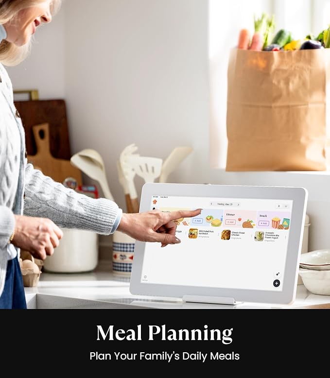 Cozyla Digital Calendar+ 2: 15.6'' Wall Planner Touch Screen Chore Chart Customize Dashboard Smart Electronic Calendar for Family Schedules Meal Planner Support App Store with Stand White