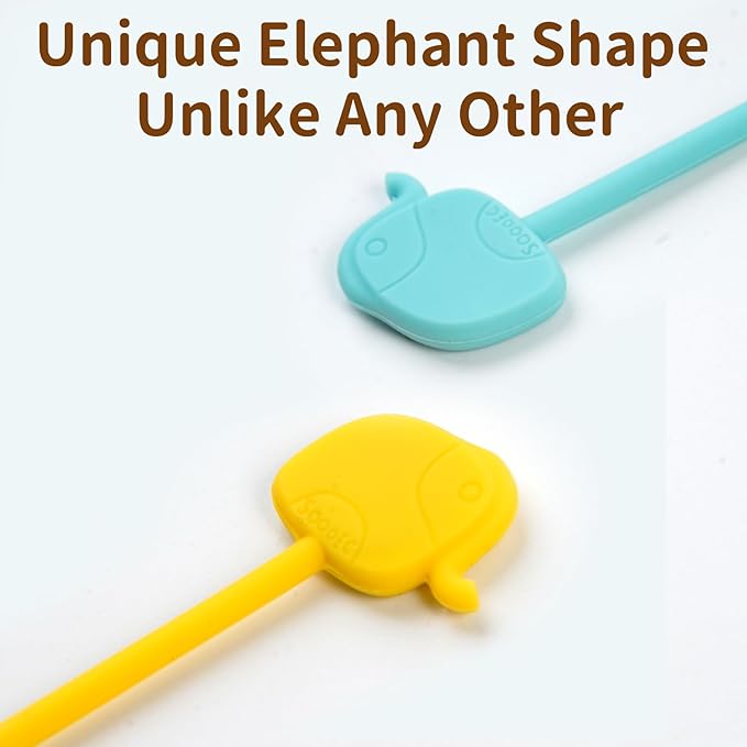 SOLIDATOR Charming Elephant Magnetic Cable Ties – 24 Pack, Reusable Silicone Cord Organizers for Home & Office, Strong Magnetic Hold, Assorted Colors, Perfect for Cable Organization & Decorative Gift