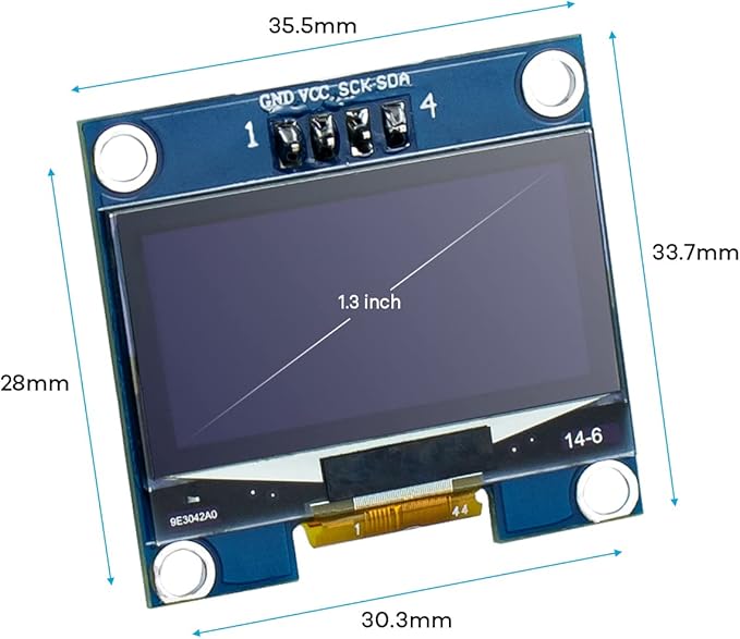 Hosyond 5 Pcs 1.3 Inch IIC I2C OLED Display Module 128x64 Pixel SH1106 Screen Module Compatible with Arduino/Raspberry Pi (White)