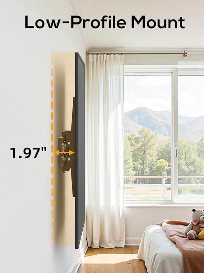 IWORKBOARD 40 50 55 inch Tilting TV Wall Mount for 24-65 '' TVs, Low Profile TV Mount, Ultra Slim Wall Mounts TVs Bracket, Max VESA 400x400mm, 99 lbs & 16 inch Studs, Fit Most 32+ 42 43 45 Screen