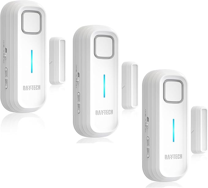DAYTECH Refrigerator Door Alarm Freezer Door Left Open Alarm with Delay 1/2/3/4 mins Window Door Ajar Alert Fridge Alert 0 to 120 dB for Freezer Home Store Business Office 3 Sets White