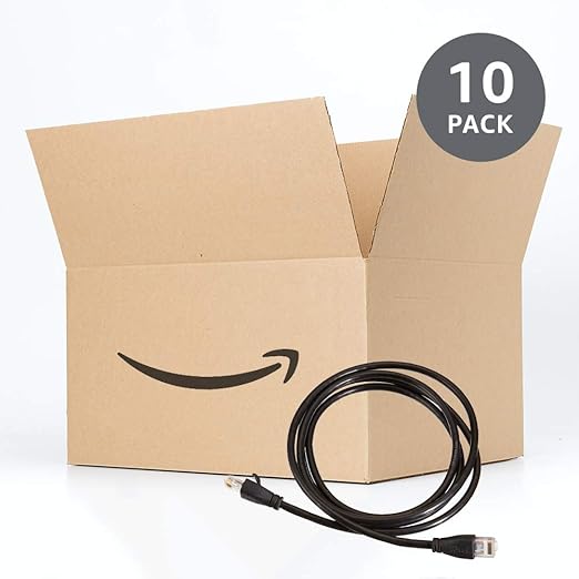 Amazon Basics RJ45 Cat 6 Ethernet Patch Cable, 1Gpbs Transfer Speed, Gold-Plated Connectors, 5 Foot - 10-Pack, Black