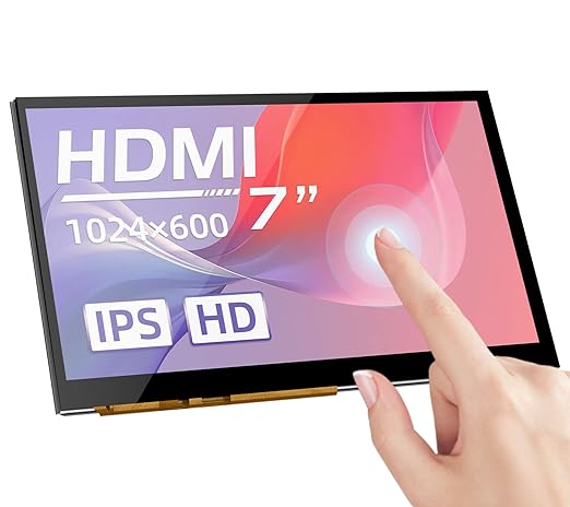 BIGTREETECH 7 inch HDMI Touch Screen Display 1024x600, IPS 160° View Angle Monitor Compatible with Sovol-SV08 Raspberry-Pi 4B, 3B, Banana Pi, Windows 10 8 7