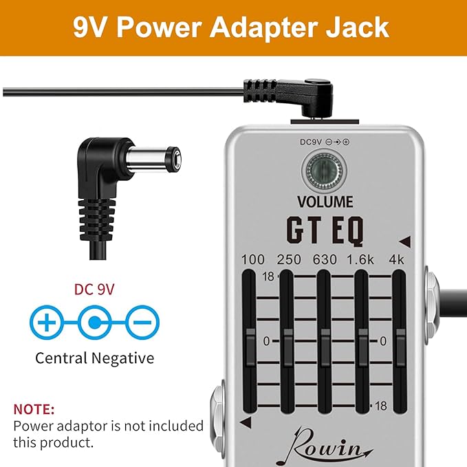 Rowin Guitar Equalize Effect Pedal EQ Add or Take Away Specific Bands Tune Parameters of Sound