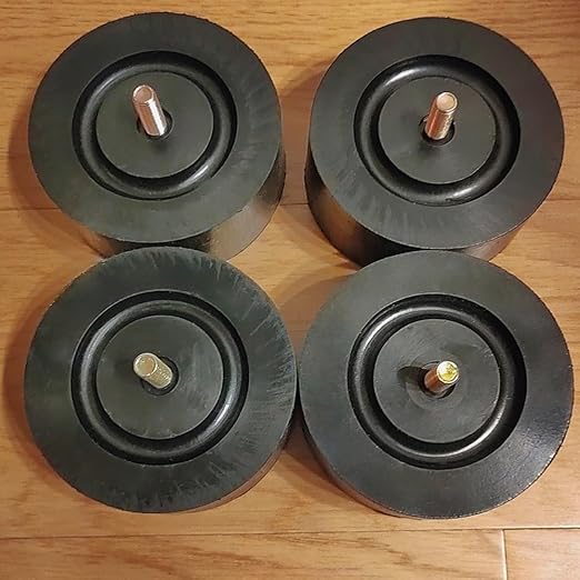 Anti Vibration Pad Air Conditioner Base,Noise Reduction and Shock Absorption Bracket,Upgraded Air Conditioner Shock Pad Thickened Floor Bracket,4 Packs (Rubber Round - Diameter 9cm)