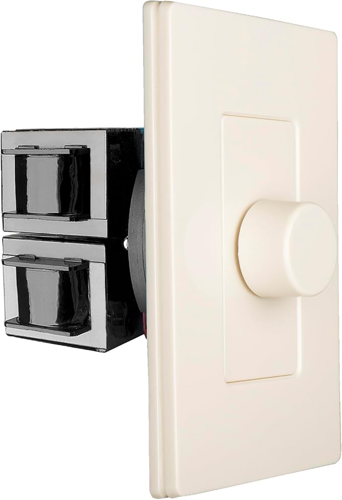 OSD Audio 300W Sleek, Modern, Minimalist Design in Wall Volume Control, Rotary Knob Almond Impedance Matching SLK300