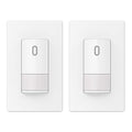 ELEGRP Single Pole Occupancy Motion Sensor Light Switch, PIR Infrared Motion Activated Switch, Need Grounding Wire, No Neutral Wire, for CFL/LED/Incandescent, with Plate, UL(2 Pack, Matte White)