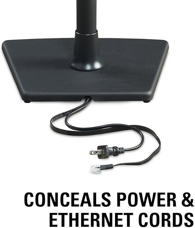 SANUS Wireless Sonos Speaker Stand for Sonos One, Play:1, & Play:3 - Audio-Enhancing Design with Built-in Cable Management - Pair (Black) - WSS22-B1