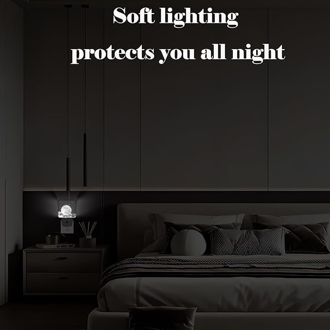 FSHVQKD Moon in Cloud Night Light,Plug-in Nightlights Auto Sensor Night Lamp Dusk to Dawn Lamp Home Decor for Nursery Children Girls Boys