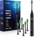 7AM2M Ultrasonic Electric Toothbrush with 6 Brush Heads for Adults&Kids, One Charge for 120 Days, USB-C Charge, 5 Modes, 40000VPM Powered Toothbrush, 2 Minutes Built in Smart Timer (Black)