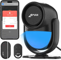 CPVAN WiFi Motion Sensor Alarm, 125dB Wireless DIY Smart PIR Motion Detector with Door/Window Sensor for Home Security System - On Spot Alarm & APP Alert, Black