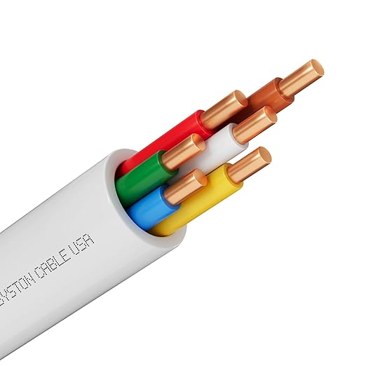 Syston 18/6 Thermostat Doorbell HVAC Heating Control Cable Wire, 100% Solid Copper Conductors CL3R/FT4/CMR Riser-Rated UL/ETL Listed, UV Resistant RoHS for Indoor/Outdoor Low Voltage Applications Use