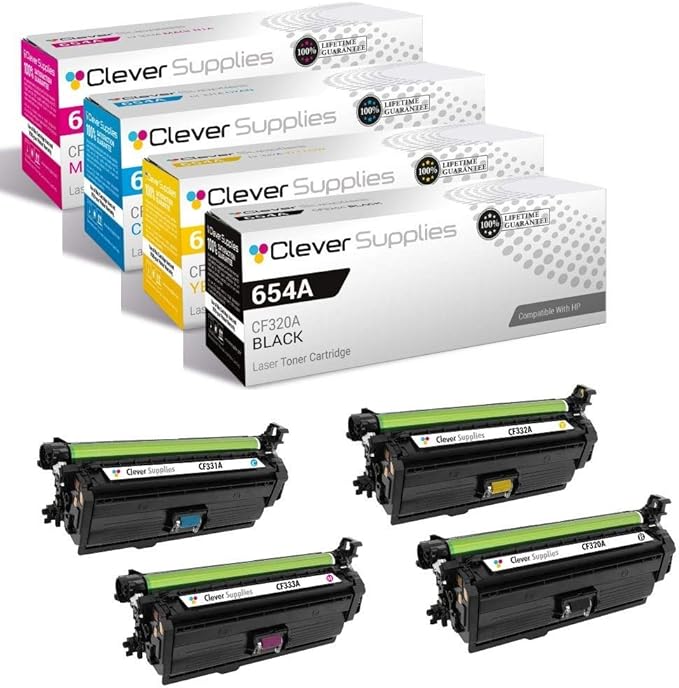 CS Replacement Toner Cartridge Compatible with HP M533X CF360X Black CF361X Cyan CF363X Magenta CF362X Yellow 4 Color Set