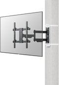 CondoMounts CLMTVA1144 Full Motion Small Pillar | Gazebo TV Mount | Round & Square TV Post Mount | NO Drill | Holds 80lbs | Fits 32-in. to 70-in. | Fits 4-in. to 12-in. Post | White Strap