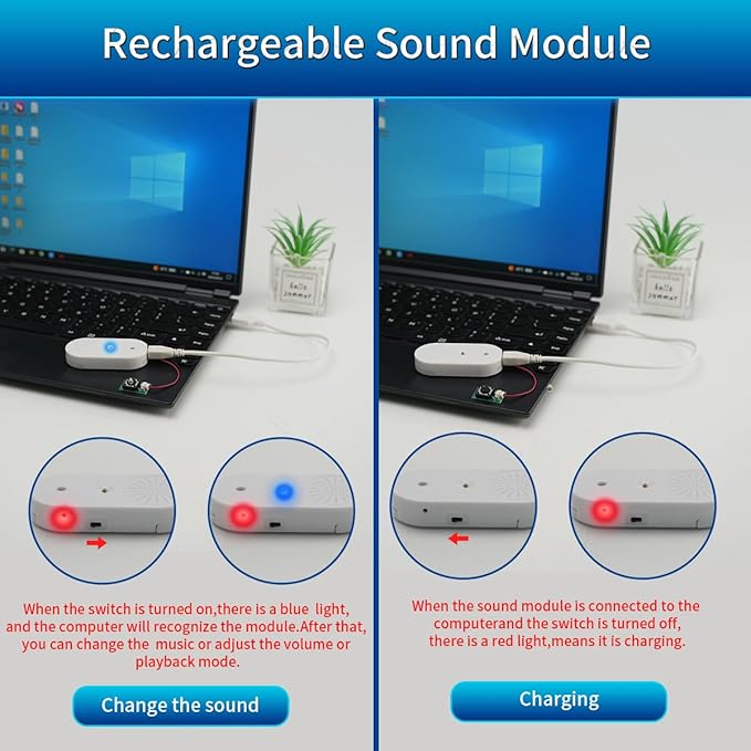 Sound Module Voice Chip,16MB Push Button Control Activated MP3 Audio Box for Gift Box,Crafts, Christmas,New Year Greeting Gifts Cards Box Support USB Download Music with Speaker.