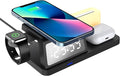 FJHBL Multi-Functional Wireless Charger with Clock -HT309(Black), Alarm, Color-Switchable Night Light, 15W Wireless Charging, Compatible with Almost All Qi-Enabled Phones, Watches, and Earbuds.