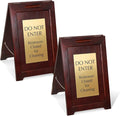 SmartSign (2-Pack) Premium "Do Not Enter Restroom Closed for Cleaning" Wooden A-Frame Standing Floor Sign, 2-Sided, 24" x 15", Hardwood Pine Frame, 120 mil Brass ACM Sign Panel, USA-Made