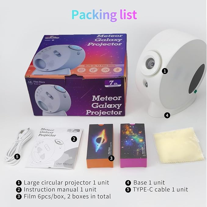 Rusoso Galaxy Projector, Planetarium Star Projector for Bedroom,13 in 1 Film Discs 4K HD Night Light,for Space for Kids Adults Bedroom Decor Birthday Gift,Christmas Gifts for Adults