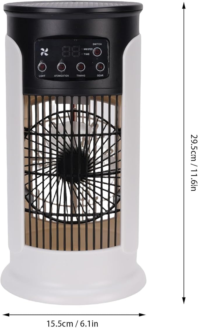 JTLB Portable Air Conditioner Fan Quiet 3 in 1 with 6 Fan Speeds Evaporative Air Cooler for Desktop, USB, 8H Timer, Cooling, Humidification,