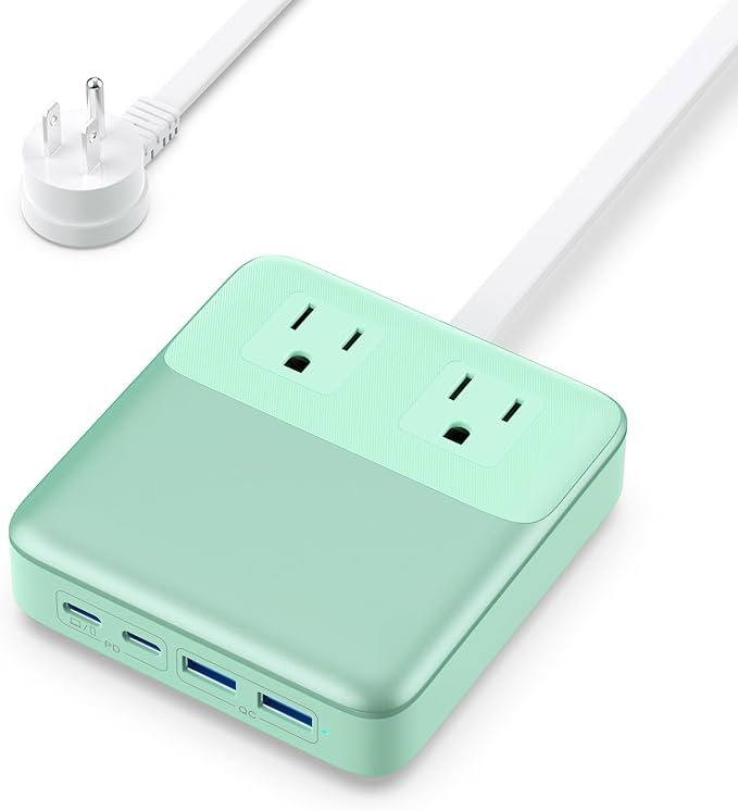 135W Charging Station USB C Power Strip,6-in-1 GaN USB C Charger Block with Plug &5ft Cord,2 AC,2 USB-A,2 USB-C,PD 65W Laptop Charger for MacBook,iPhone 16/15/14,Desktop Fast Charging for Home,Office