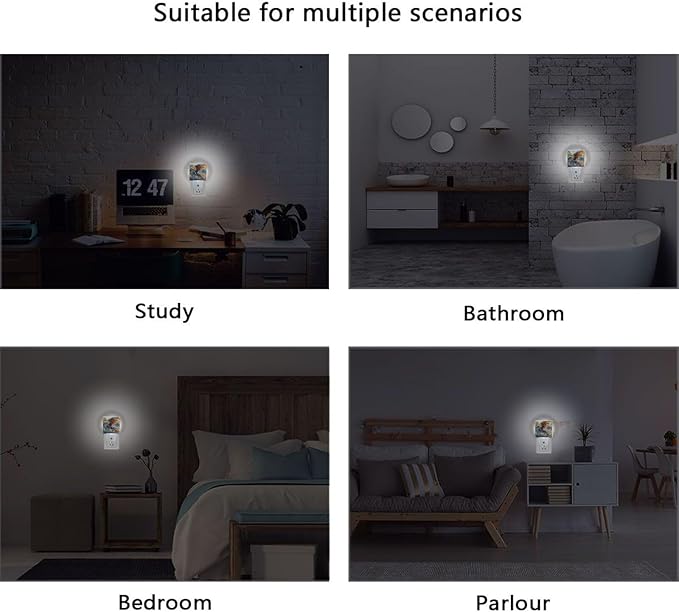 Pigsaly Led Night Light Psychedelic Colorful Dragon Night Light Plug in Wall Lamp Smart Dusk to Dawn Sensor Nightlight Led Lamp Energy Saving Lights Gift for Kids Room Bedroom Bathroom Hallway