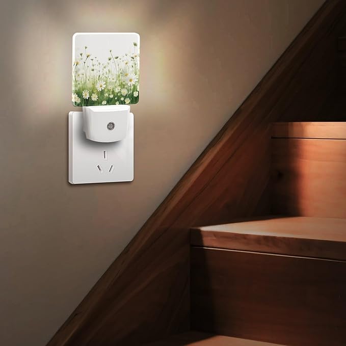 YKJAHSD Flowers Night Light, Plug into Wall Decor Nightlights for Bedroom, Bathroom, Hallway, Kitchen, with Dusk to Dawn Light Auto Sensors LED Night Lights for Boys Girls Women Men Room Gifts