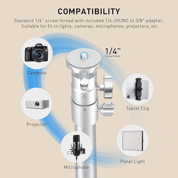 Projector Mount,Height Adjustable 19.5" to 47.5",Space-Saving,Heavy-Duty Floor & Table Projector Stand with 11lbs Capacity for Home Theater & Business Presentation Compatible with Epson, XGIMI, Nebula