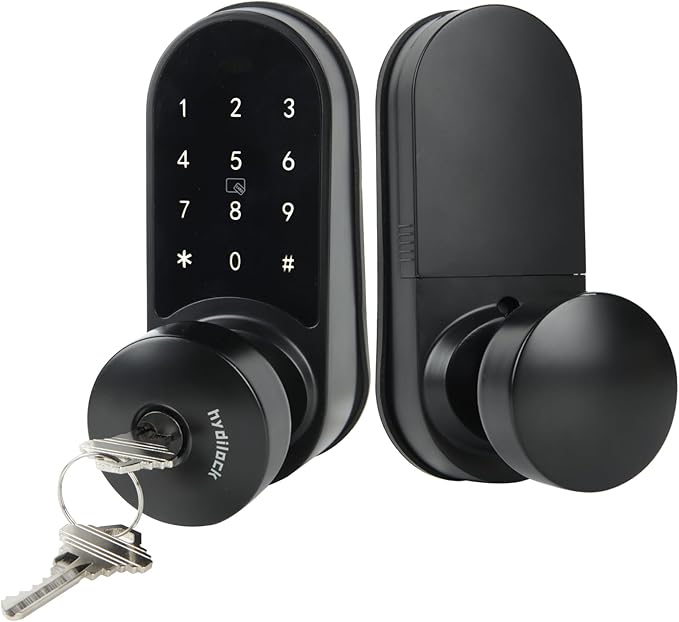 JESSTTI Electronic Door Lock with Touchscreens,Door Locks for Front Door, Electronic Door Knob with/IC Card/Password/Key,Digital Door Lock with Keypad