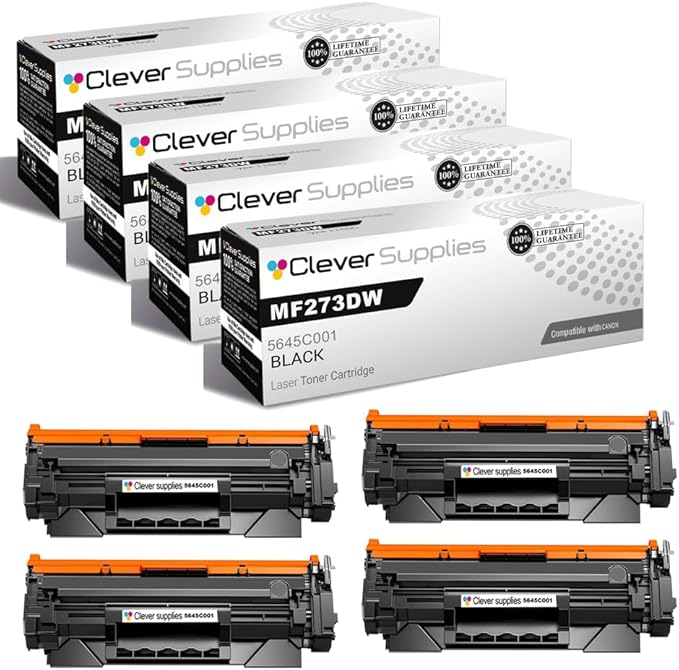 CS Replacement Compatible with Canon MF273DW Toner Cartridge 5645C001 to use with LBP-122DW MF273DW MF275DW (Black, 4-Pack)