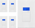 TG 7 Days Digital in-Wall Programmable Timer Switch for Lights, Fans, and Motors, Single Pole, Neutral Wire Required, 18 ON/Off Timer Settings, with Blue Backlight, White, 5 Pack