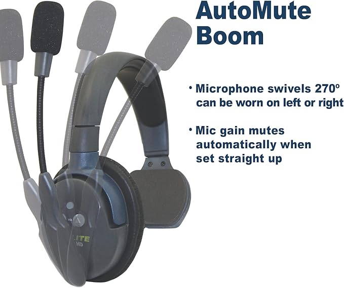 EARTEC HUB8D Ultralite-HD 8 Person Full Duplex Wireless Intercom Headset Communication System, Dual Ear Headsets, Up to 1000ft Range, U.S. Company