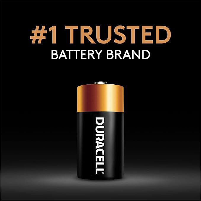 Duracell Coppertop C Batteries, 4 Count Pack, C Battery with Long-Lasting Power, All-Purpose Alkaline C Battery for Household and Office Devices (Pack of 2)