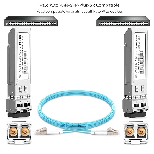 OPSTRAN 10GBASE-SR SFP+ Optical Transceiver Module Compatible with Palo Alto PAN-SFP-Plus-SR 10Gbps 850nm 300m DDM Duplex LC MMF