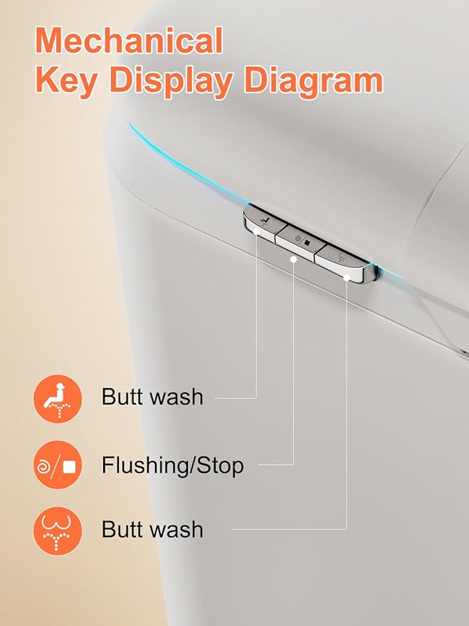 BAYTINA Smart Toilet with Auto Open/Close Lid, ADA Height Heated Seat, Warm Water Bidet, Dryer, Night Light, Dual Auto Flush, Foot Sensor Operation, Modern Elongated One-Piece Toilet for Bathrooms