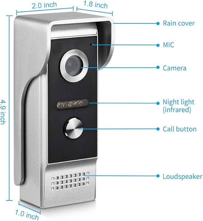 AMOCAM Upgrade Versions 2 Units Apartment Intercom System 7 inch Touch Monitor Video Door Phone Kits Support Ethernet Cable Connect, Single-Supply, ID Keyfobs Unlock for Home Apartment