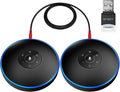 EMEET Bluetooth Speakerphone - Daisy Chain/Use Alone up to 16 attendees, M220 Professional Wireless Speakerphone 360°Voice Pick-up 8 AI Noise Cancellation Mics Skype Speakerphone for Conference Calls