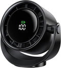 MORECORE Desk Fans for Bedroom, Strong Airflow Turbo Quiet Small USB Fan, 17hrs Running, 360° Rotate & 5 Speeds, 4000mAh Battery Operated Portable Fan with LED Display for Home Office Desktop-Black