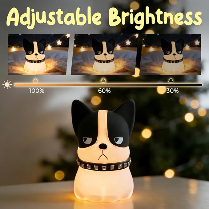 Dog Night Light, Cute Dog Night Light Gifts, Soft Silicone Lamp with 3 Level Warm Light and RGB Changing,Soft Silicone Kids Nursery Nightlight LED Touch Light, Kids Room Decor as Xmas Birthday Gifts