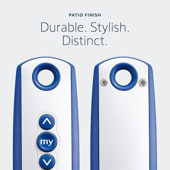 Somfy Telis 1 RTS Patio Remote - Single Channel - Handheld Addition or Replacement - Great for Outdoor Blinds & Shades - Customizable My Function - Stylish Blue and Gray Finish #1810643