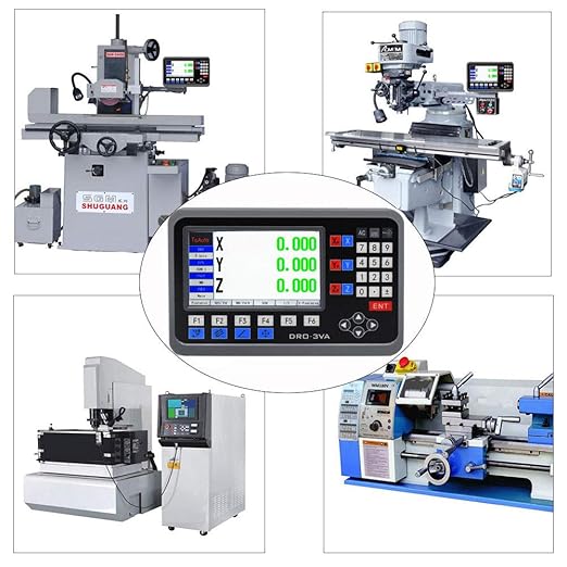 TOAUTO Digital Readout 2 Axis 3 Axis DRO Display Linear Scale 100~1000mm Precision 5um for Bridgeport/Knee Milling Lathe EDM Mill Machine (3 Axis DRO-LCD)