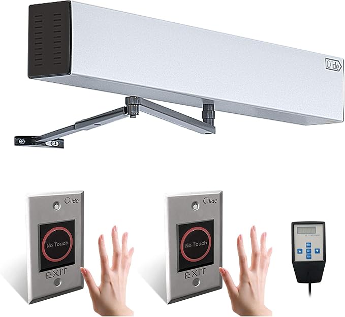 Olideauto Touchless Commercial Door Opener Automatic with 2pcs 304 Stainless Steel Touchless Hand Sensor