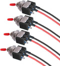 VONVOFF Toggle Switch,4pcs ON/Off SPST Switch with Pre-soldered Wire,3v/5v/12v/24v/72v/110v/220v/240v/Mini Toggle Switch for car,Truck,Light,Test Machine,Industrial Equipment.3 Pins 2 Positions,Black