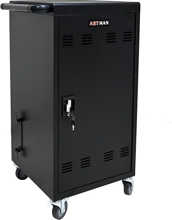 45 Device Mobile Charging Station for Laptops/Tablets/iPads/Chromebooks,45 Bay Lockable Charging Cabinet with Cable Management & Power Strip Included, Laptop & Tablet Storage Carts,Easy Assembly