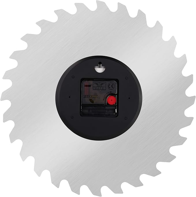CIGERA 12 Inch Metal Wall Clock with Circular Saw Blade Dial, Handsaw and Hammer Pointer,Great Decor for Garage,Workshop and Man Cave
